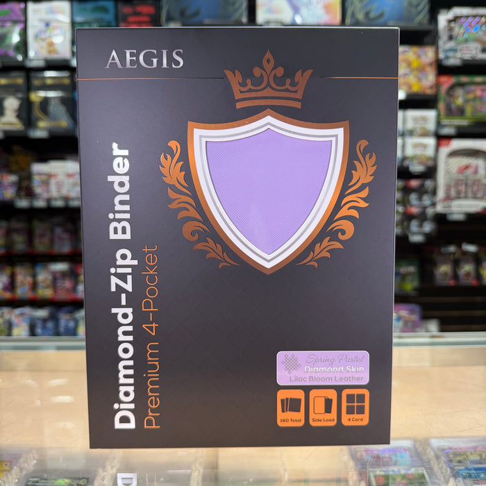 Aegis: 4-Pocket Diamond-Zip Binder (Spring Pastel - Lilac Bloom)