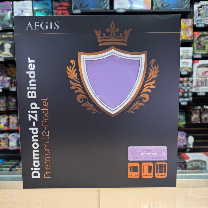 Aegis: 12-Pocket Diamond-Zip Binder (Spring Pastel - Lilac Bloom)