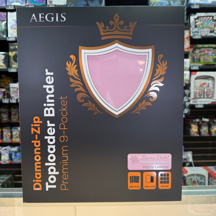 Aegis: 9-Pocket Diamond-Zip Toploader Binder (Spring Pastel - Peony)