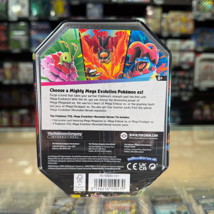 Pokémon TCG: Mega Evolution: Ascended Heroes - Mega Feraligatr ex Tin (Limit 1)