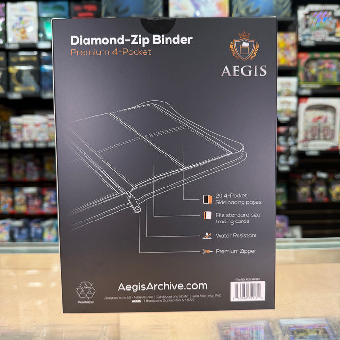 Aegis: 4-Pocket Diamond-Zip Binder (Red)