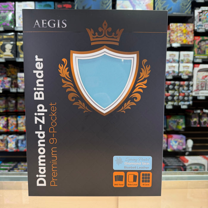 Aegis: 9-Pocket Diamond-Zip Binder (Spring Pastel - Bluebell)