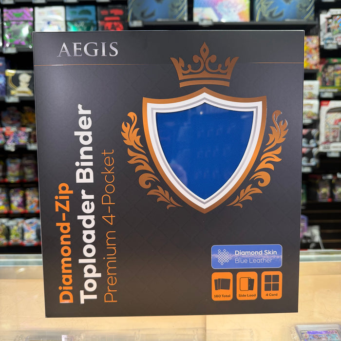 Aegis: 4-Pocket Diamond-Zip Toploader Binder (Blue)