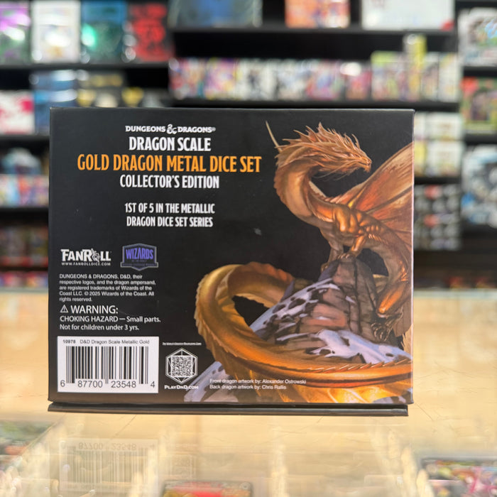 Dungeons & Dragons: Dragon Scale Metal Dice Set 7pc (Gold)