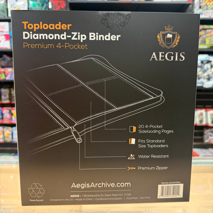 Aegis: 4-Pocket Diamond-Zip Toploader Binder (Purple)