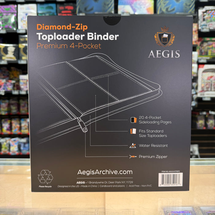 Aegis: 4-Pocket Diamond-Zip Toploader Binder (Spring Pastel - Primrose)