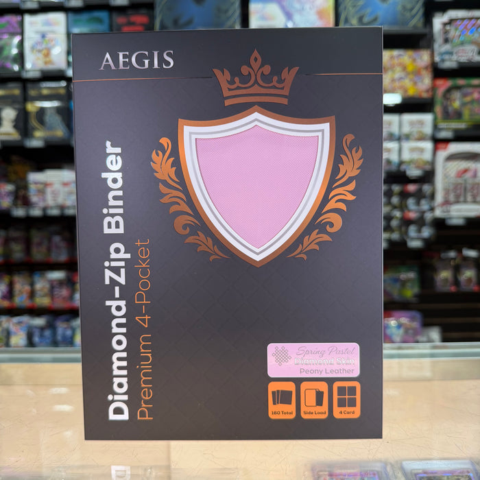 Aegis: 4-Pocket Diamond-Zip Binder (Spring Pastel - Peony)