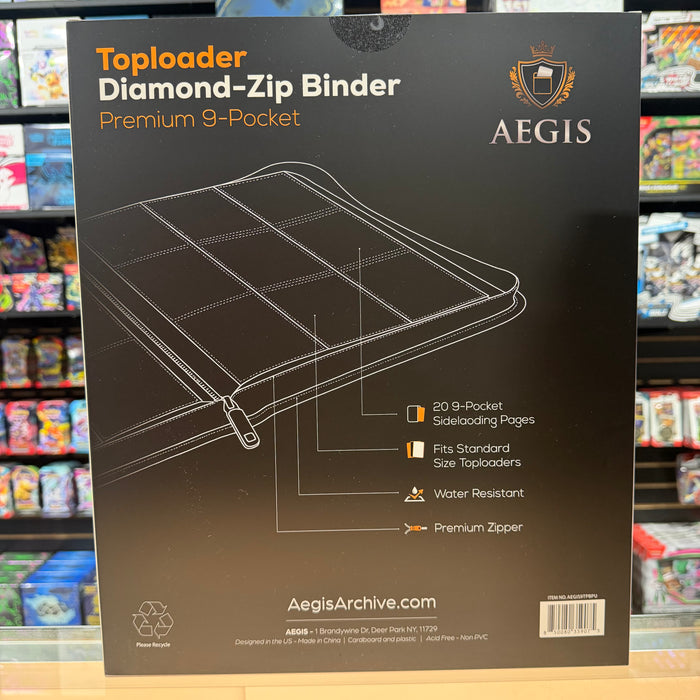 Aegis: 9-Pocket Diamond-Zip Toploader Binder (Purple)
