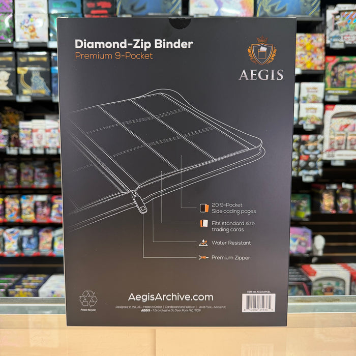 Aegis: 9-Pocket Diamond-Zip Binder (Blue)