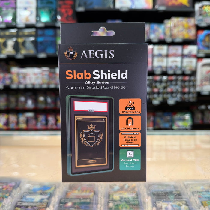 Aegis: Slab Shield - Aluminum Graded Card Holder PSA - Verdant Tide (Gradient Blue-Green)