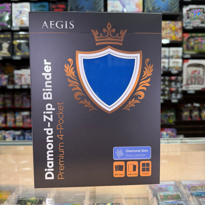 Aegis: 4-Pocket Diamond-Zip Binder (Blue)