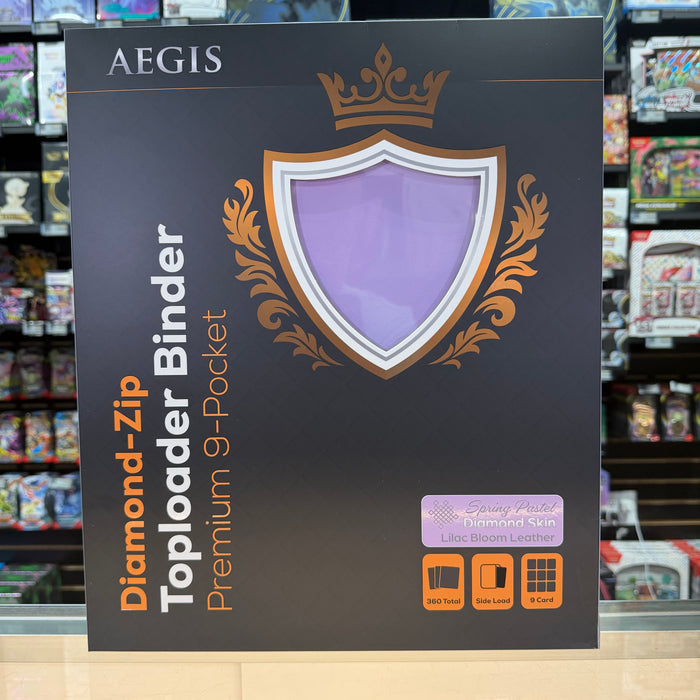 Aegis: 9-Pocket Diamond-Zip Toploader Binder (Spring Pastel - Lilac Bloom)