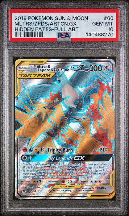 MLTRS/ZPDS/ARTCN.GX HIDDEN FATES-FULL ART 2019 POKEMON SUN & MOON HIDDEN FATES PSA GEM MT 10