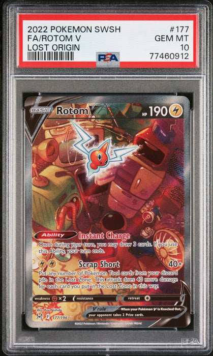 FA/ROTOM V LOST ORIGIN 2022 POKEMON SWORD & SHIELD LOST ORIGIN PSA GEM MT 10