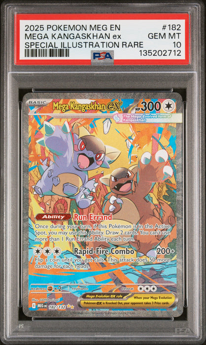 MEGA KANGASKHAN ex SPECIAL ILLUSTRATION RARE 2025 POKEMON MEG EN-MEGA EVOLUTION PSA GEM MT 10