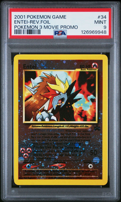 ENTEI-REV.FOIL POKEMON 3 MOVIE PROMO 2001 POKEMON GAME MOVIE PSA MINT 9