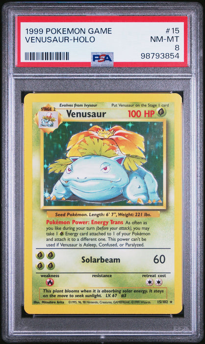 VENUSAUR-HOLO 1999 POKEMON GAME PSA NM-MT 8