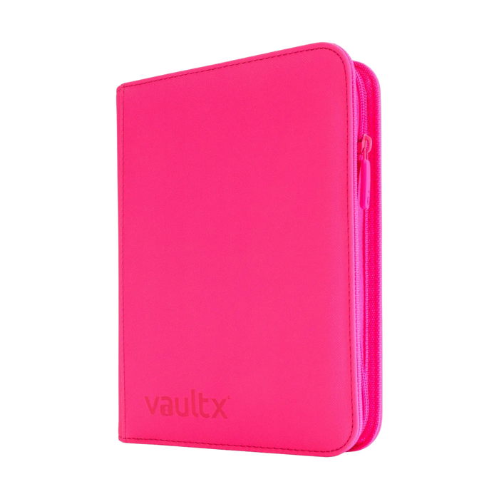 vault x 4 pocket trading card zip binder Vault X: 4-Pocket Zip Binder (Neon Pink) — Smoke and Mirrors Hobby