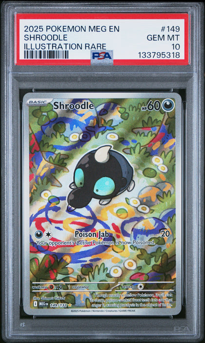 SHROODLE ILLUSTRATION RARE 2025 POKEMON MEG EN-MEGA EVOLUTION PSA GEM MT 10