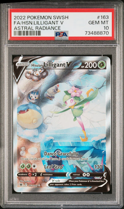 FA/HSN.LILLIGANT V ASTRAL RADIANCE 2022 POKEMON SWORD & SHIELD ASTRAL RADIANCE PSA GEM MT 10