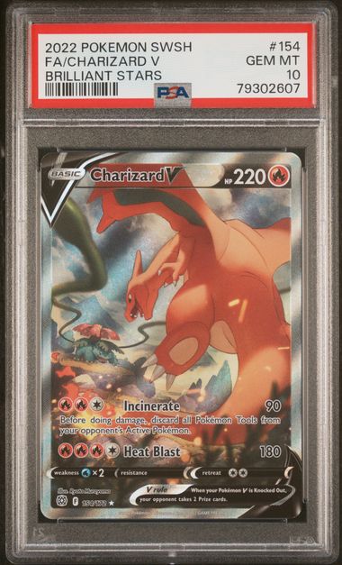 #154 FA/CHARIZARD BRILLIANT STARS 154 POKEMON SWORD & SHIELD BRILLIANT STARS PSA 10