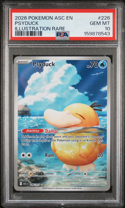 PSYDUCK ILLUSTRATION RARE 2026 POKEMON ASC EN-ASCENDED HEROES PSA GEM MT 10