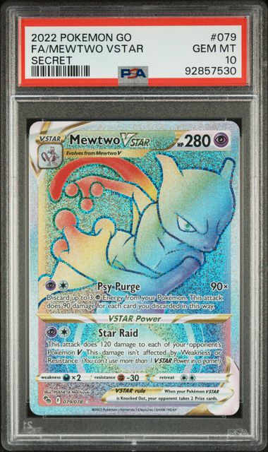 2022 POKEMON GO #079 FA/MEWTWO VSTAR SECRET PSA 10