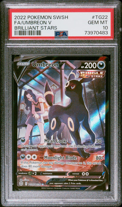 FA/UMBREON V BRILLIANT STARS 2022 POKEMON SWORD & SHIELD BRILLIANT STARS PSA GEM MT 10