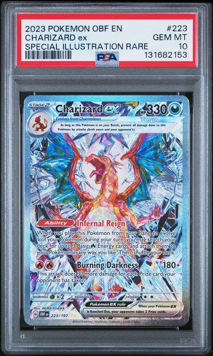 CHARIZARD ex SPECIAL ILLUSTRATION RARE 2023 POKEMON OBF EN-OBSIDIAN FLAMES PSA GEM MT 10