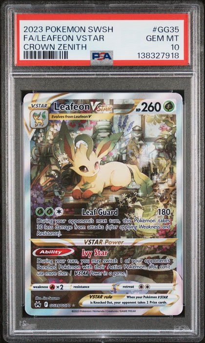 FA/LEAFEON VSTAR CROWN ZENITH 2023 POKEMON SWORD AND SHIELD CROWN ZENITH PSA GEM MT 10