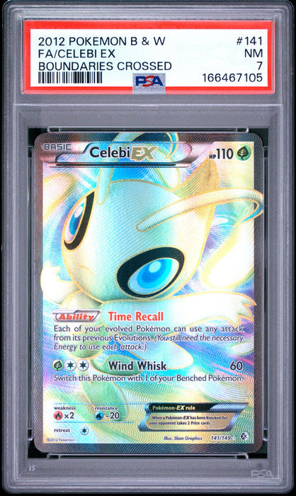 FA/CELEBI EX BOUNDARIES CROSSED 2012 POKEMON BLACK & WHITE BOUNDARIES CROSSED PSA NM 7