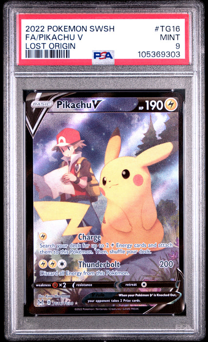 FA/PIKACHU V LOST ORIGIN 2022 POKEMON SWORD & SHIELD LOST ORIGIN PSA MINT 9