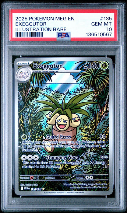 EXEGGUTOR ILLUSTRATION RARE 2025 POKEMON MEG EN-MEGA EVOLUTION PSA GEM MT 10