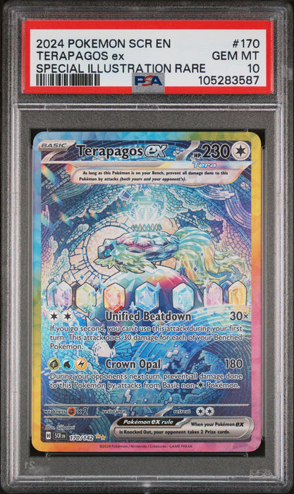 TERAPAGOS ex SPECIAL ILLUSTRATION RARE 2024 POKEMON SCR EN-STELLAR CROWN PSA GEM MT 10