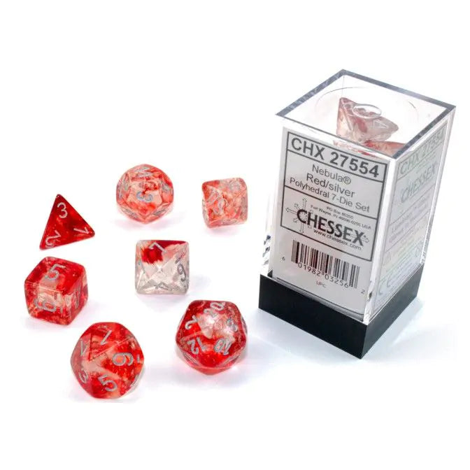 Chessex: Nebula - Luminary - 7PC (Red & Silver)