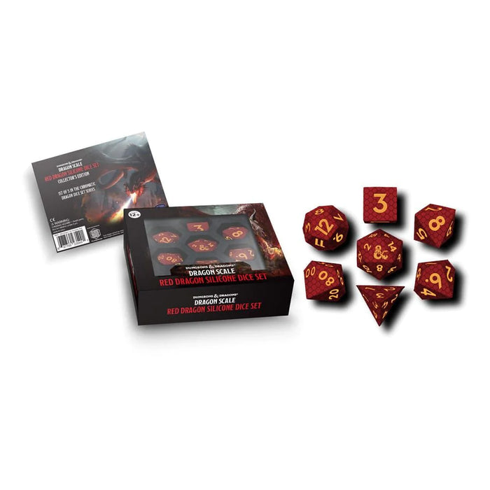 Dungeons & Dragons: Dragon Scale Silicon Dice Set 7pc (Red)