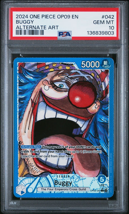 BUGGY ALTERNATE ART 2024 ONE PIECE OP09-EMPERORS IN THE NEW WORLD PSA GEM MT 10