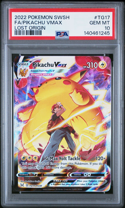 FA/PIKACHU VMAX LOST ORIGIN 2022 POKEMON SWORD & SHIELD LOST ORIGIN PSA GEM MT 10