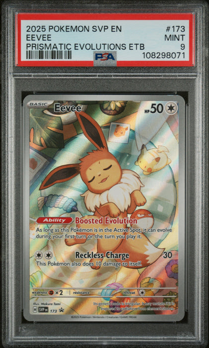 EEVEE PRISMATIC EVOLUTIONS ETB 2025 POKEMON SVP EN-SV BLACK STAR PROMO PSA MINT 9