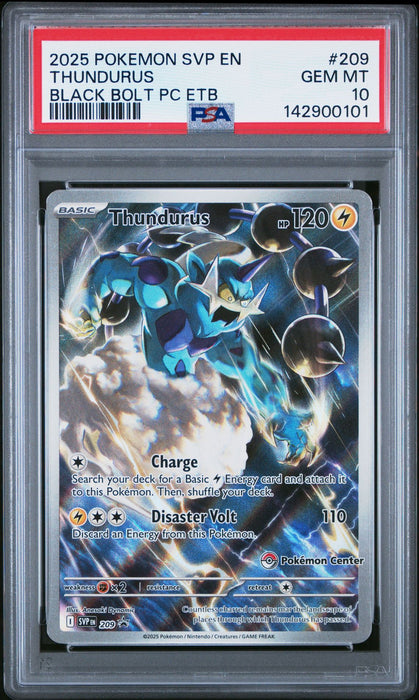 THUNDURUS BLACK BOLT PC ETB 2025 POKEMON SVP EN-SV BLACK STAR PROMO PSA GEM MT 10