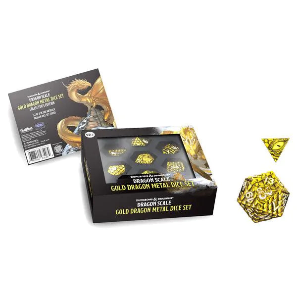 Dungeons & Dragons: Dragon Scale Metal Dice Set 7pc (Gold)