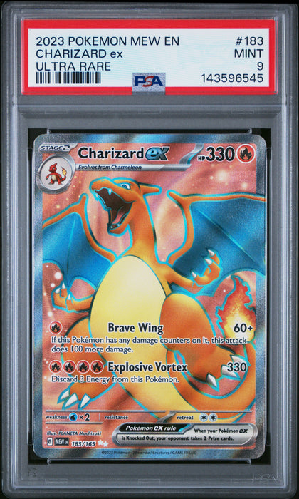 CHARIZARD ex ULTRA RARE 2023 POKEMON MEW EN-151 PSA MINT 9