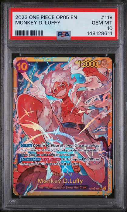 MONKEY D. LUFFY 2023 ONE PIECE OP05-AWAKENING OF THE NEW ERA PSA GEM MT 10