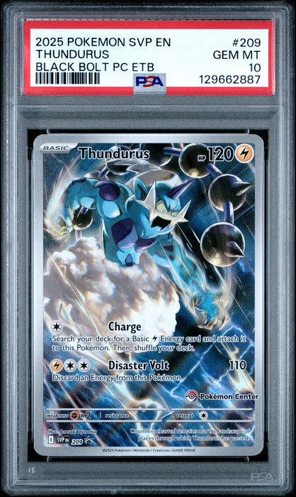 THUNDURUS BLACK BOLT PC ETB 2025 POKEMON SVP EN-SV BLACK STAR PROMO PSA GEM MT 10
