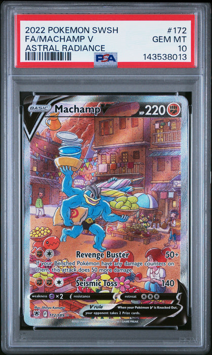 FA/MACHAMP V ASTRAL RADIANCE 2022 POKEMON SWORD & SHIELD ASTRAL RADIANCE PSA GEM MT 10
