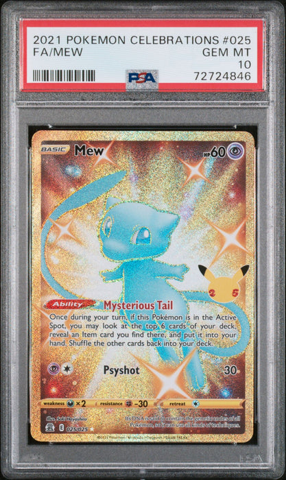 FA/MEW 2021 POKEMON CELEBRATIONS PSA GEM MT 10