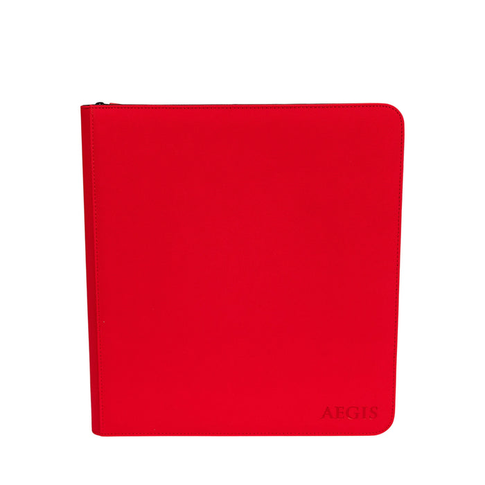 Aegis: 12-Pocket Diamond-Zip Binder (Red)