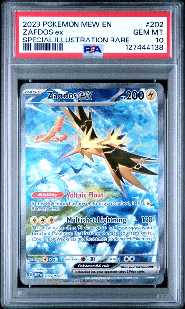 #202 ZAPDOS ex SPECIAL ILLUSTRATION RARE POKEMON MEW EN-151 PSA 10