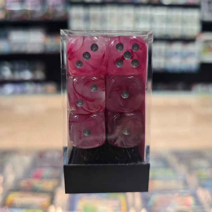 Chessex: Ghostly Glow - 16mm D6 36PC Dice Block (Pink & Silver)