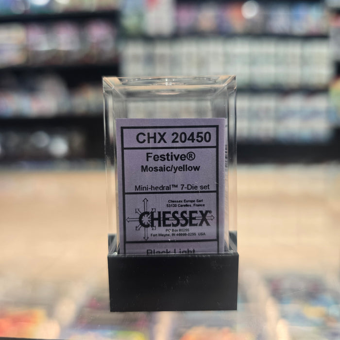 Chessex: Poly Dice Set - Festive Mini 7PC (Mosaic & Yellow)